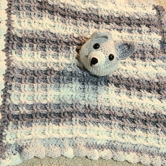 Hand Crocheted Lovey Blanket - Picture 1 of 3